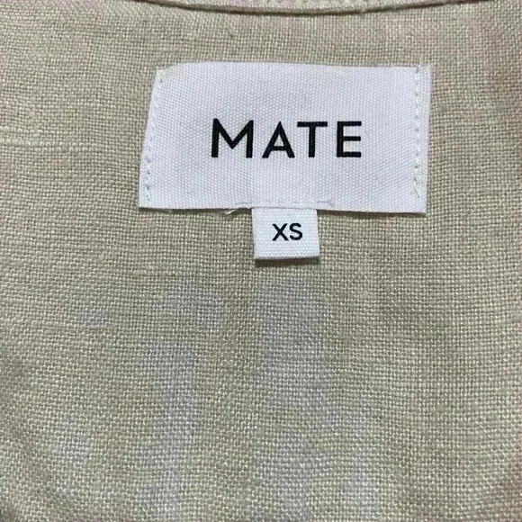 Mate The Label Women's Linen SS Jumpsuit XS in Natural Cropped Organic Pockets - Picture 4 of 9